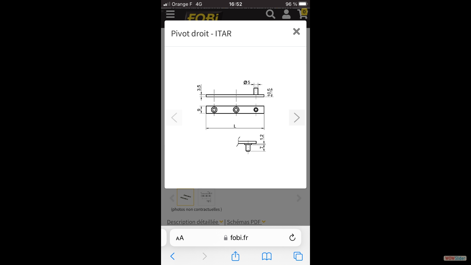 Détails des charnières.